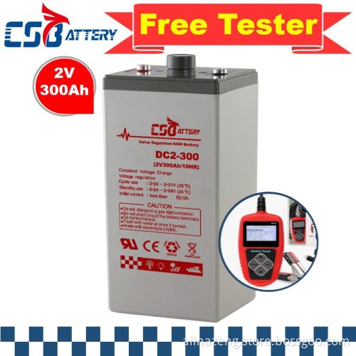CSBattery 2V300Ah Maintenance free AGM Battery for industrial/solar/marine/automotive/Wind-energy
